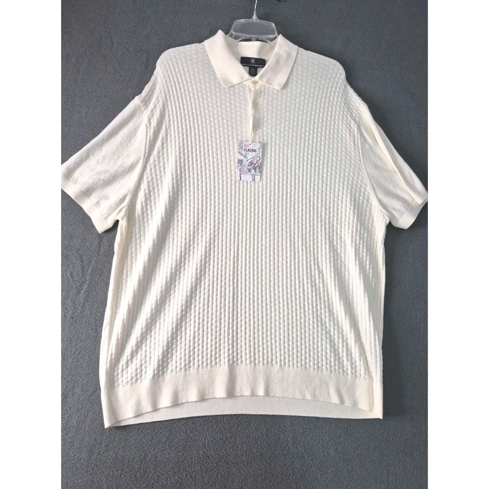 Hart Schaffner Marx Mens XXL Basket Weave Polo Shirt Short Sleeve NWT Mr Classic